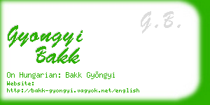 gyongyi bakk business card