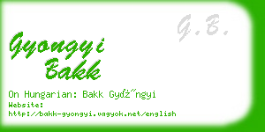 gyongyi bakk business card